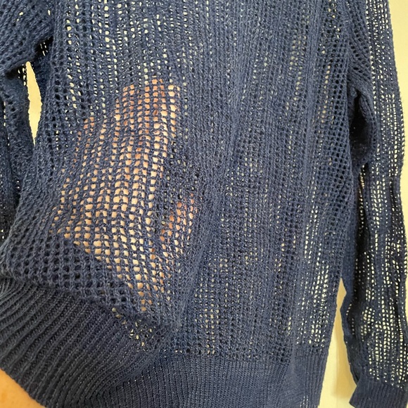 Old Navy long sleeve open weave lightweight sweater size XLarge in navy blue - Picture 4 of 7